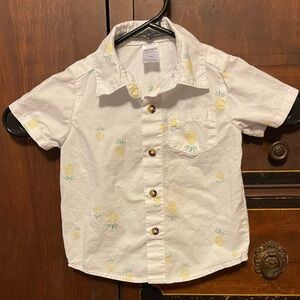 Carter's White Shirt with Yellow Pineapple Print